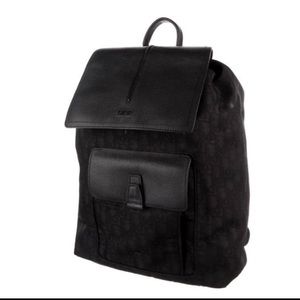 Gently Owned Authentic Christian Dior Oblique Motion Backpack in Black